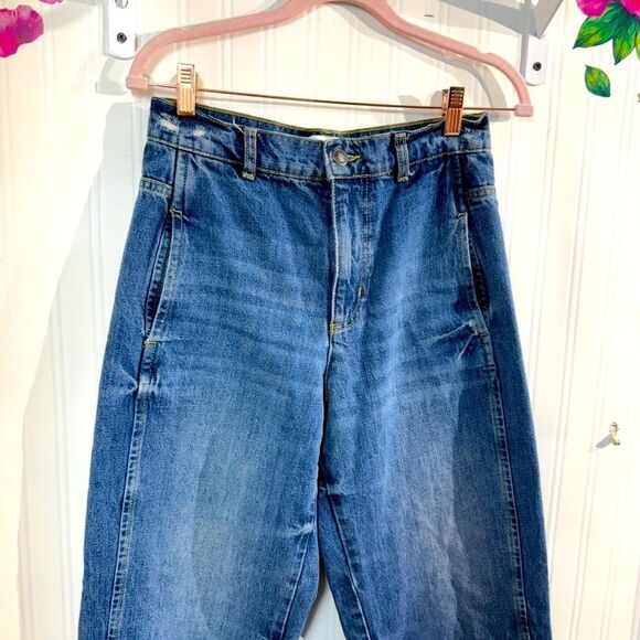 Zara Indigo Blue Denim Jeans Sz 4 - Picture 2 of 5